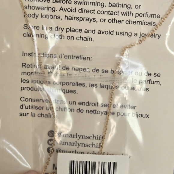 NWT Marlyn SchiffDouble Layered Gold Tone Necklace with Clear Crystal Gold Bead - Picture 9 of 10